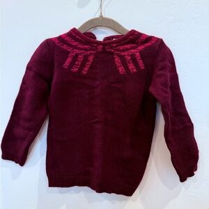 Jacadi Deep Red Wool Sweater Girl size 3